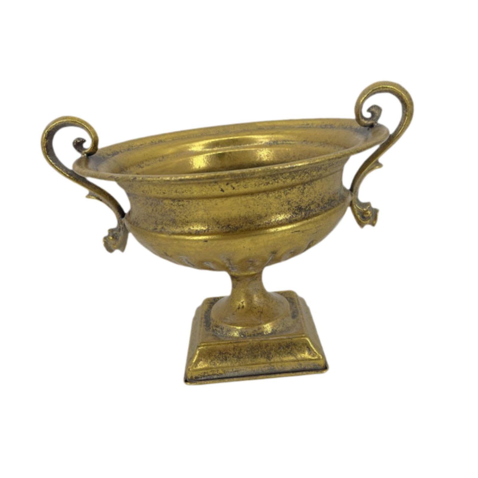 TWISAXC Multipurp Flower Arrangement Holder Retro Metal Flowerpot For Front Porch And Entryways Decor Walk Ways Garden Office, Retro Golden, 24.5x18x10cm