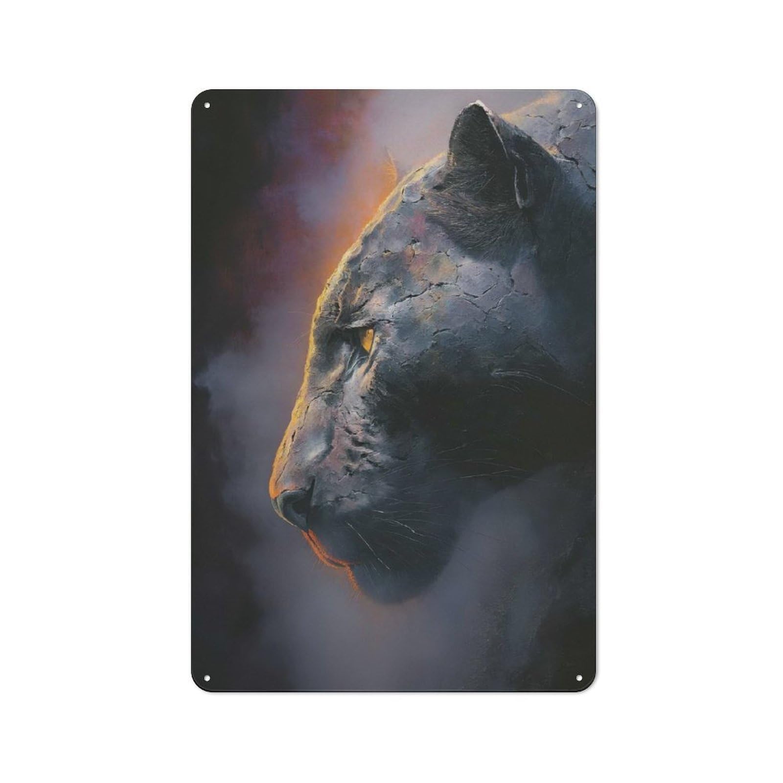 Junmoney Panther Of The Night Soul Tin Wall Sign With Design 30X20cm, Classic Kitchen Wall Decor For Restaurant, Kitchen, Counter Or Breakfast Nook