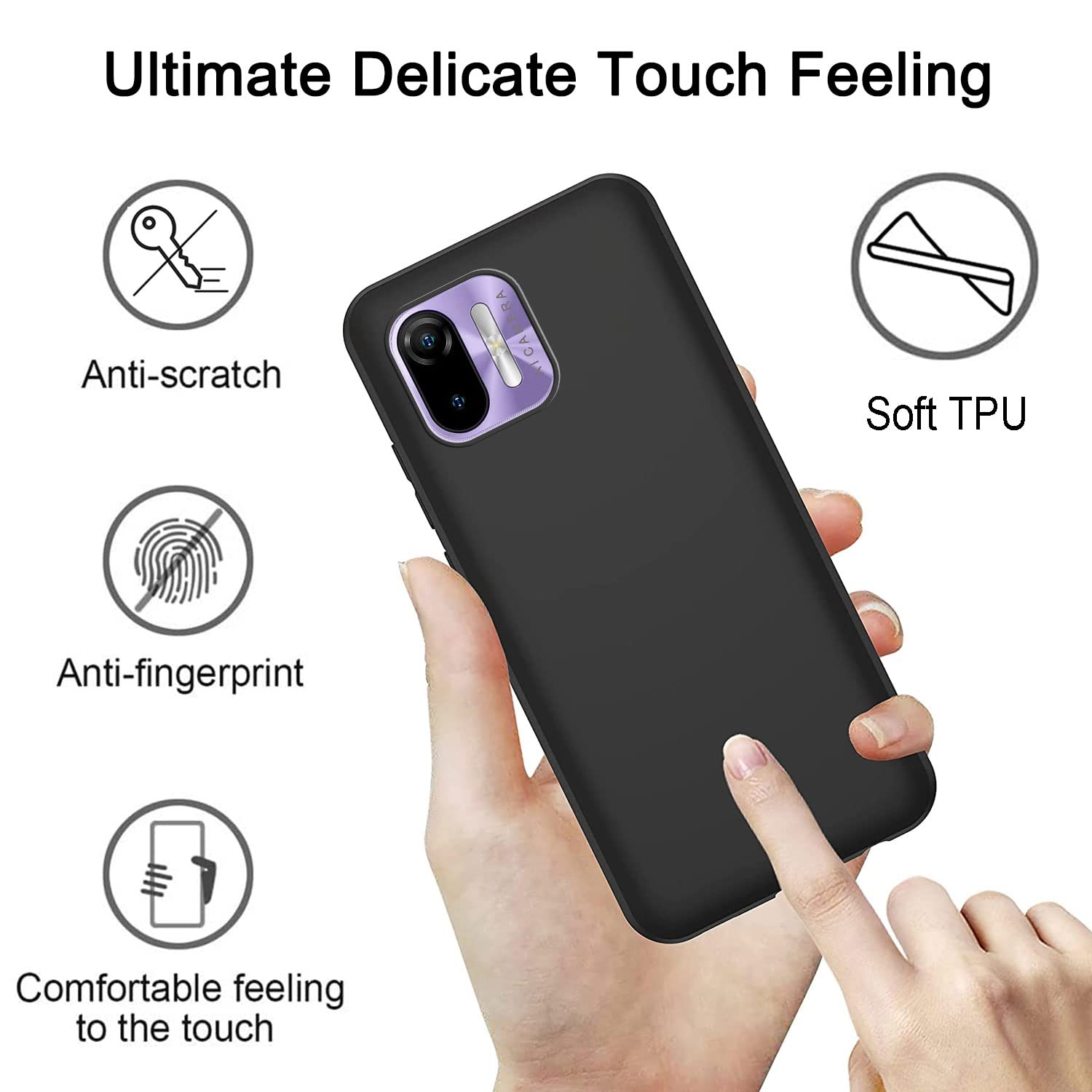 Cover + Vetro Temperato Per Ulefone Note 6P - Custodia In Silicone Morbido Nero E Protezione Schermo 9H