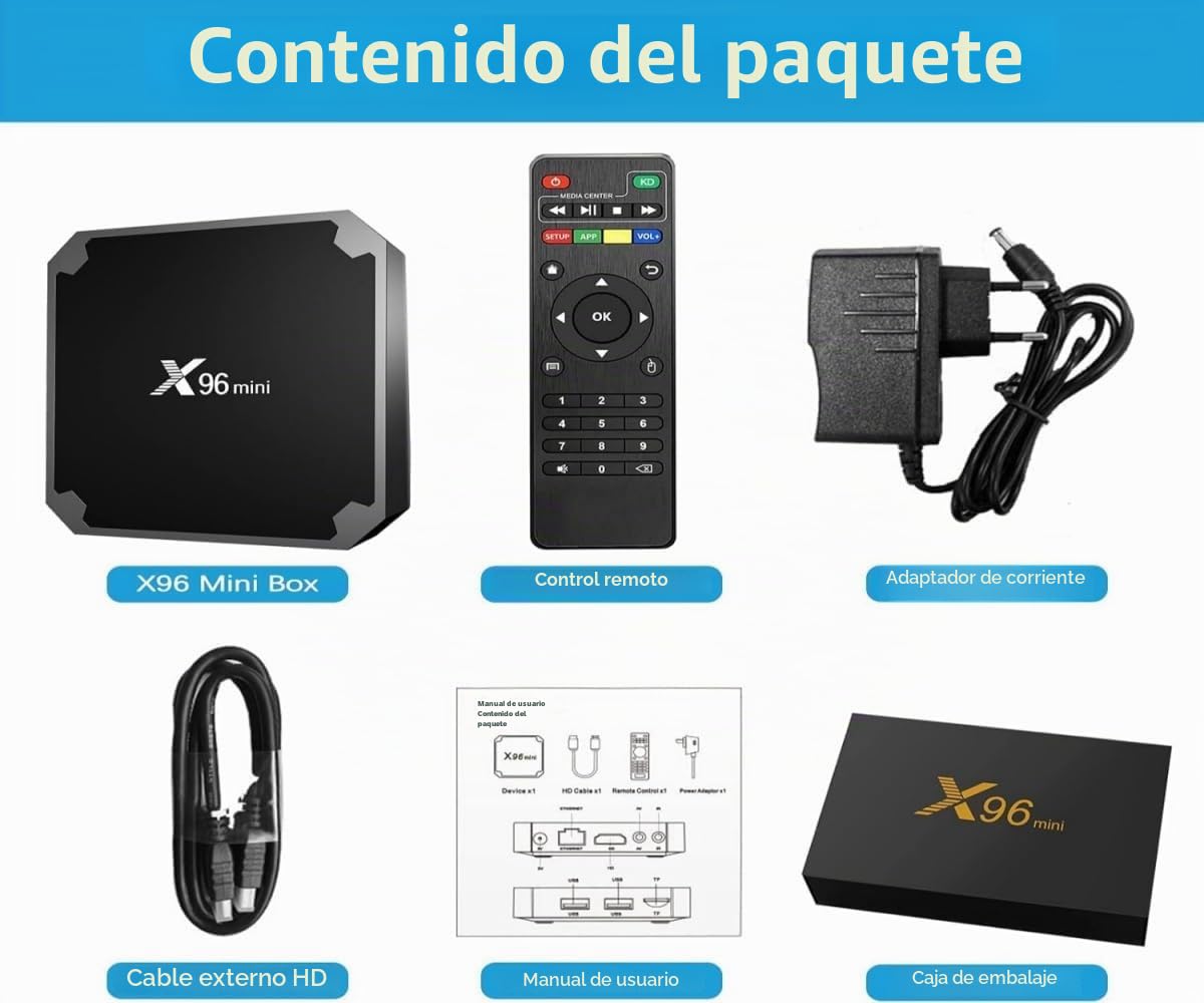 Android TV Box X96 Mini 2GB/16GB 4K Reproductor multimedia Caja TV Android 11.0 Amlogic S905W2 chipset Quad-Core W‎‎‎‎‎‎‎FI2.4GHz 64 Bits HD/H.‎‎‎‎‎‎26‎‎‎‎‎5 x96mini TV Box