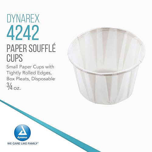 Miniatura 2 de Dynarex Vasos de papel para medicina, 0.75 onzas, desechables, para píldoras y medicamentos, vasos de papel pequeños con bordes bien enrollados,
