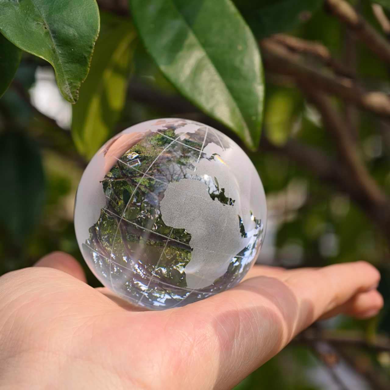60mm World Globe Crystal Earth Ball Glass Paperweight with Metal Stand - Small Glass Earth Globe Sphere Decor for Home Office Desk Table Display -2.3 Inch - Image 9