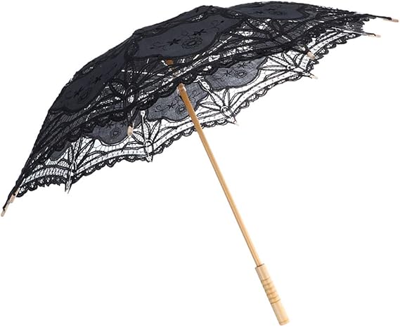 Amazon 撮影傘 ブラックレース 手作り 傘 日傘 長傘 結婚式 写真撮影用 長傘 通販