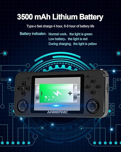 Miniatura 4 de RG351P Consola de juegos portátil, consola de juegos retro Sistema Linux Tony abierto RK3326 Chip 64G TF Card 2500 Juegos Clásicos 3.5 pulgadas IPS