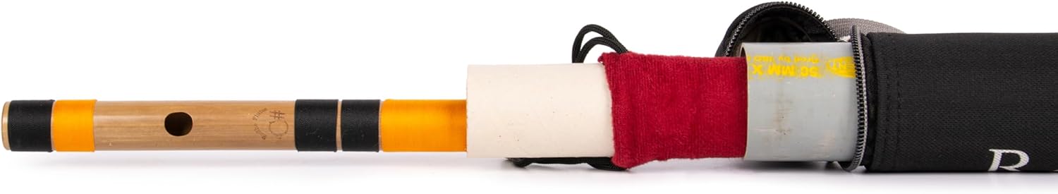 Radhe Flutes Bamboo Bansuri C Sharp Right Handed Middle Octave (18 inch) With Hard Cover & Mineral Oil