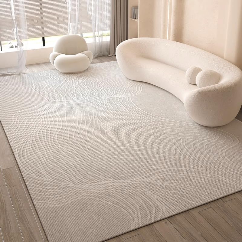 Modern Minimalist Living Room Carpet Washed Sofa Tea Table Rug Light Luxury Bedroom Bedside Rug Premium Rugs (1.3x2 Ft)