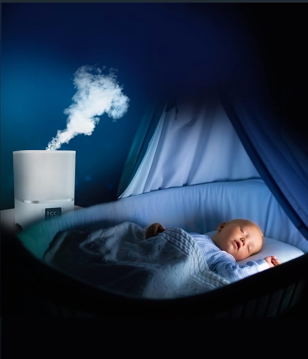 Rowenta Aqua Boost, Humidificador de 2,5 L, 3 programas, vapor caliente, compacto, silencioso 30 dBA, hasta 15 h de funcionamiento, temporizador hasta 12 h, apagado automático, HU4020