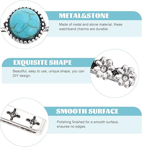 Miniatura 4 de LUOZZY 4 anillos decorativos con bucles para reloj inteligente, correa de silicona, resistente al desgaste, compatible con Apple Watch