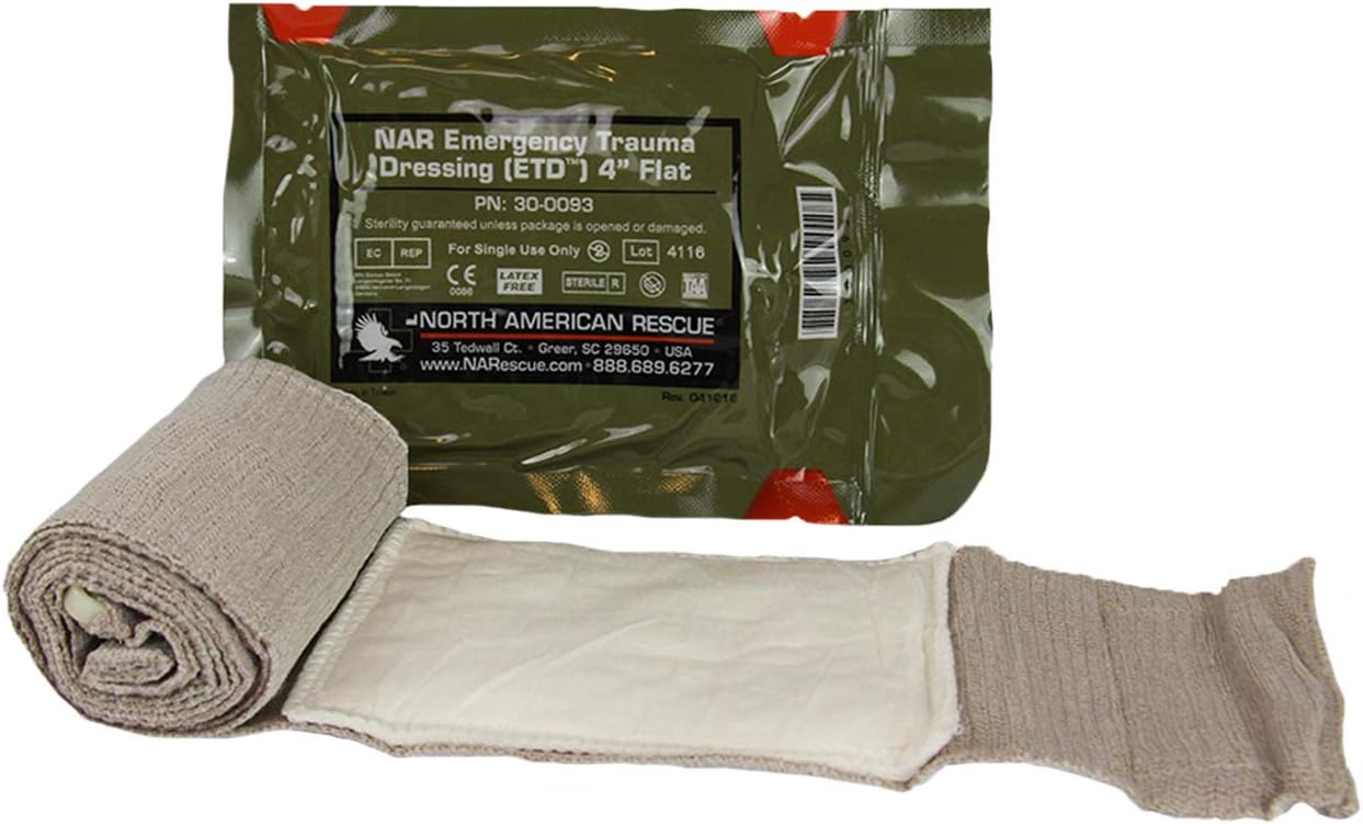NAR FLAT EMERGENCY TRAUMA DRESSING - 4"