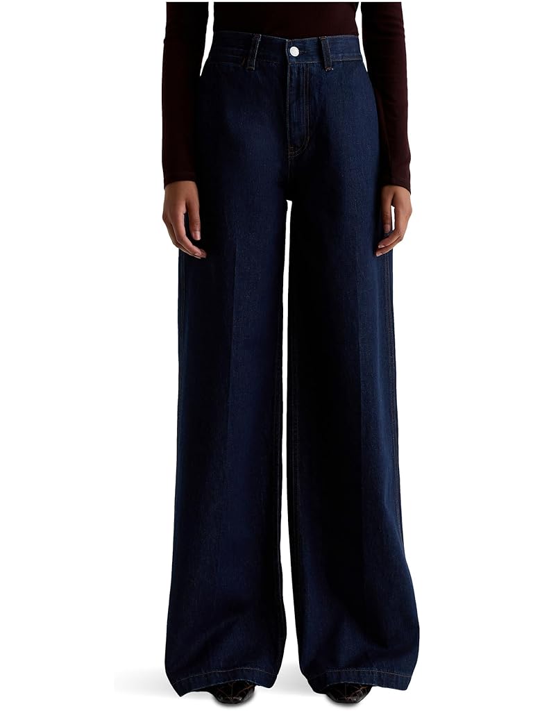 Navy AG Deven Ultra High Rise Wide Leg Trouser