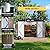 Jolydale 7.6'x9.7' Brown Outdoor Storage Shed with Base, Lockable Door, Ideal for Bikes, Tools, Lawn Mowers, Garden Metal Shed