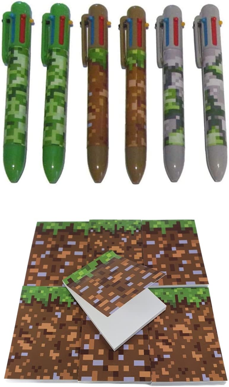 SDM 20 x Camouflage Pixel Design Party Bag Fillers Note Pads & 6 Colour Pens