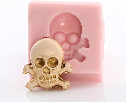 Miniatura 6 de Molde de silicona miniatura de calavera y huesos cruzados, molde seguro para alimentos, molde de joyería artesanal. tamaño perfecto para hacer joyas.