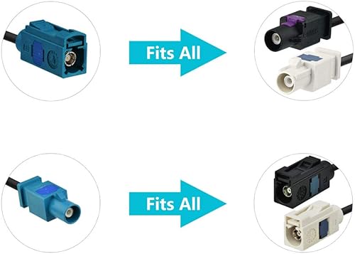 Miniatura 6 de Bingfu Divisor de antena de coche estéreo de coche FM AM Radio Cable adaptador Fakra Z hembra macho a DIN Cable conector 6 pulgadas para coche