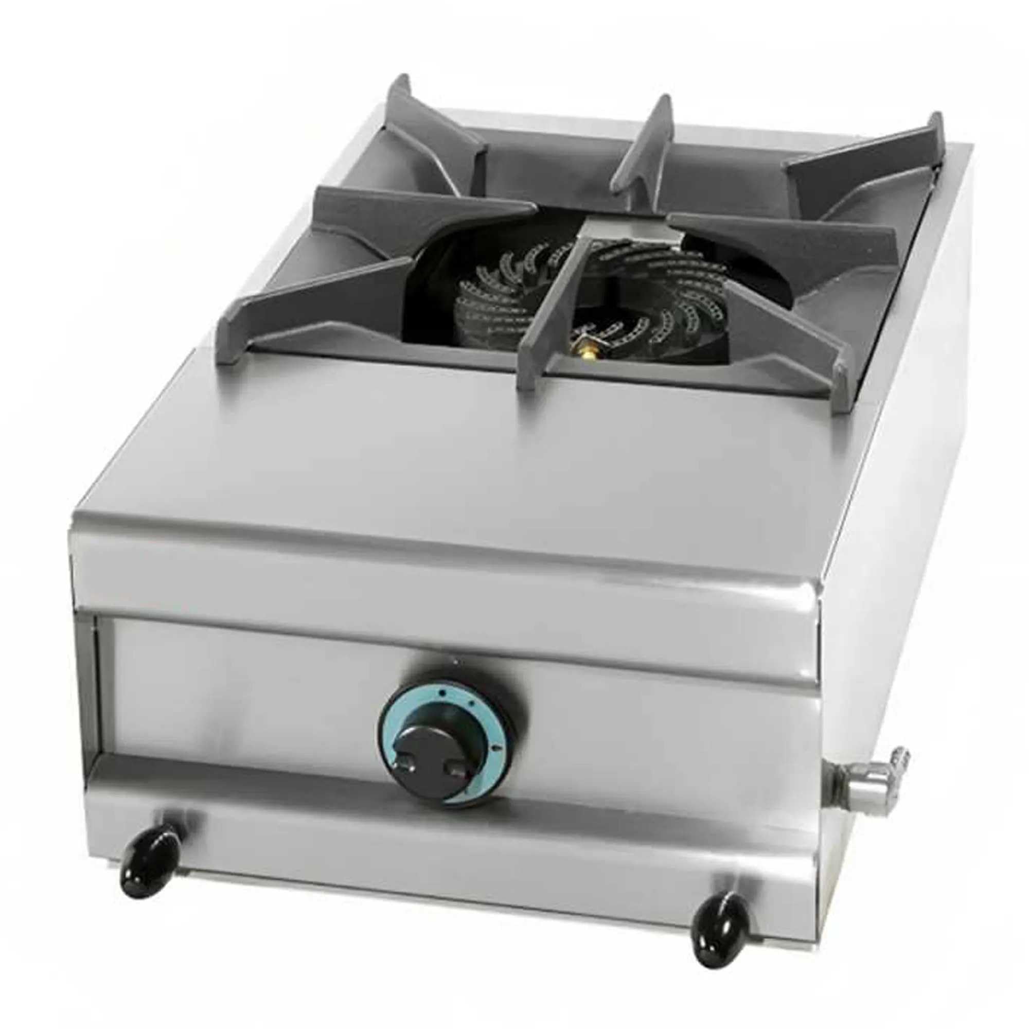 MBH - Cocina a Gas Profesional con 1 fogón de sobremesa y alta potencia para cocina industrial de bar, restaurante, food trucks, hostelería y catering.