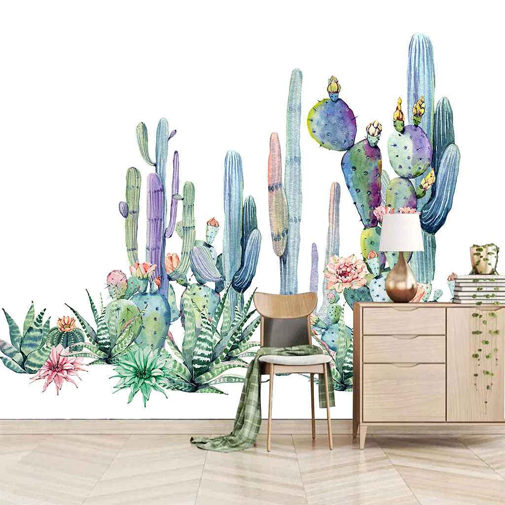 Papier peint photo 3D poster mural géant plante verte décoration murale salon moderne