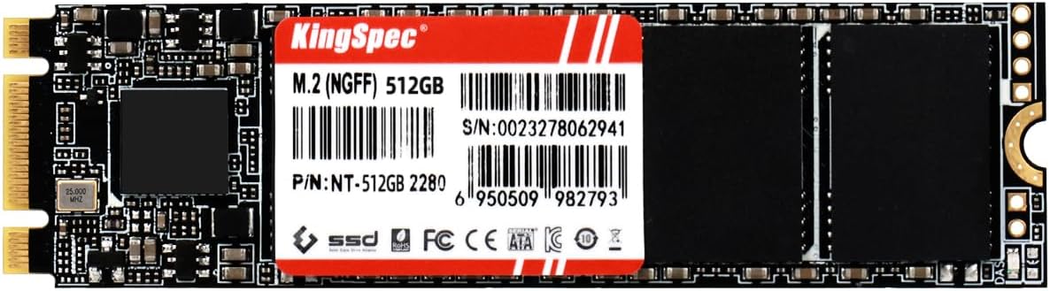 512GB M.2 SATA III 2280 SSD, NOT for NVMe Slots | SATA3 6Gb/s, B+M Key, Up to 550MB/s, Internal Solid State Drives for Laptop / Desktop Upgrades