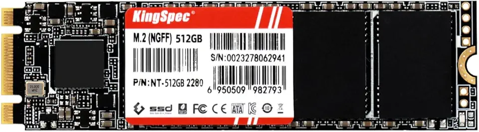KingSpec SSD SATA M.2 2280 da série NT de 512 GB – não compatível com soquete NVMe, unidade de estado sólido interna Sata3 de 6 Gb/s, para Ultrabook, laptop e desktop