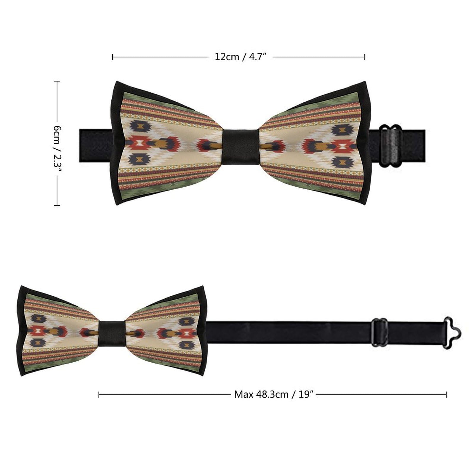 GoasNei Native American Pattern Bow Tie for Men Adjustable Necktie Funny Tie Neck Ties for Weddings Party