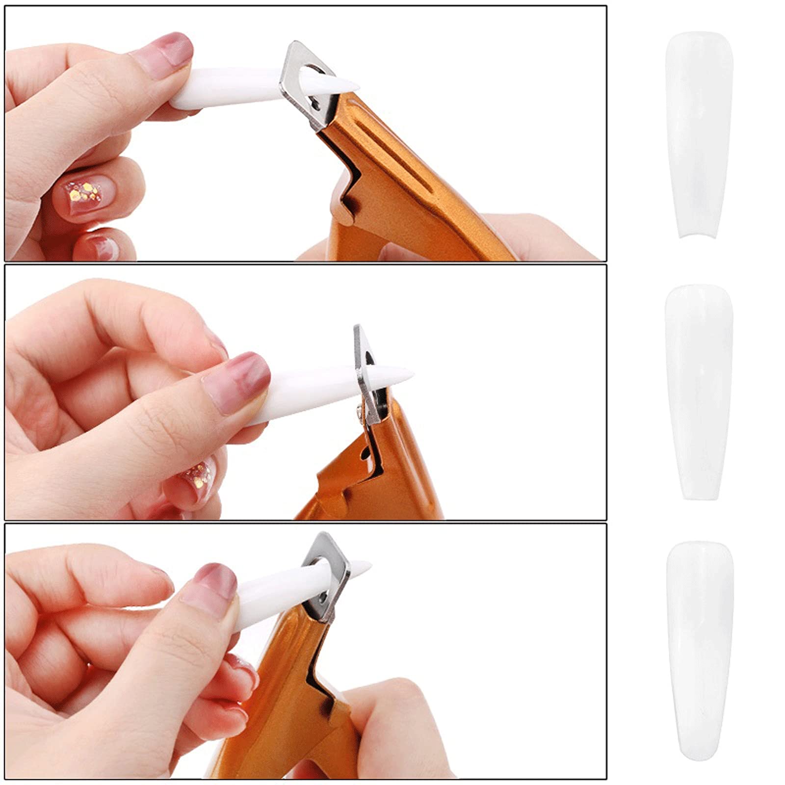 Nagelknipser, professioneller Nagelknipser, Spezialtyp U-Wort, falsche Spitzen, Kantenschneider, Maniküre, Bunte Nagelkunstwerkzeuge aus Edelstahl(Gold)