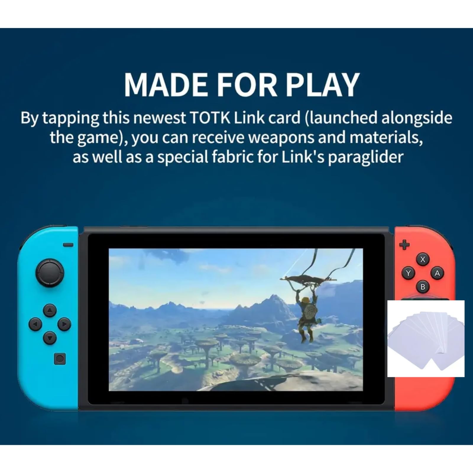 Switch Thumb Grips for The Legend of Zelda: Tears of the Kingdom, tappi per pollice, compatibile con joystick, con scatola per il trasporto, con 40 pezzi Mini NFC