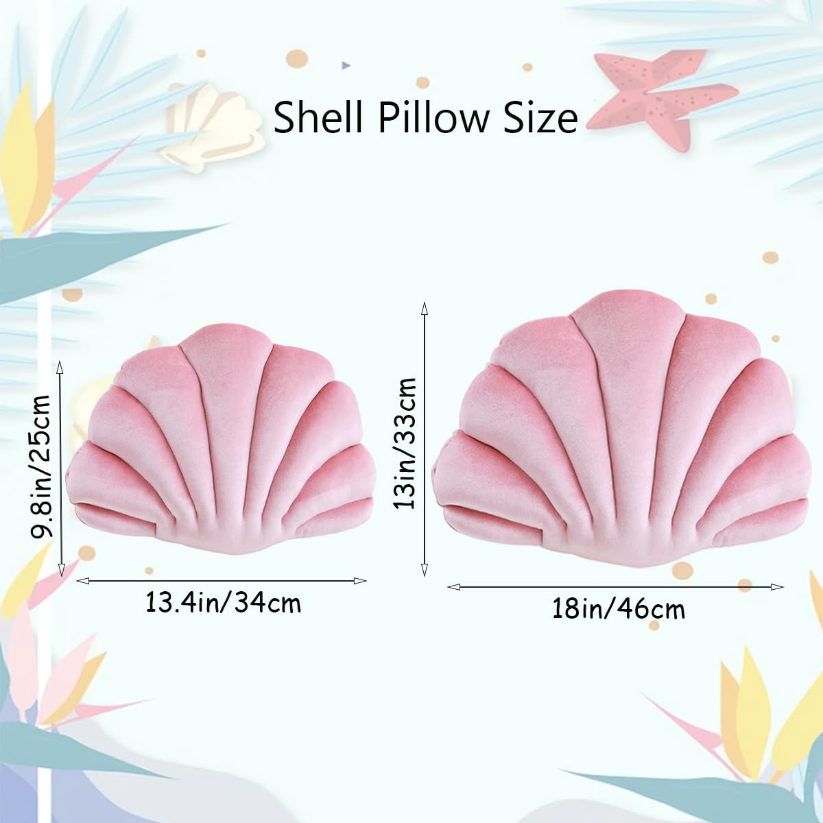 Oreiller Coquillage En Peluche – Coussin Décoratif Thème Mer – Doux & Mignon – Rose – Idéal Canapé Chambre Enfant