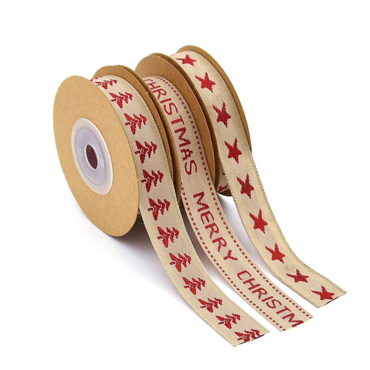 STOBOK 3er-set Weihnachtsband 1 5 Cm Breit Mit Draht Festliche Dekobänder Für Weihnachtsverpackungen Dekorationen 3 Stück X 3
