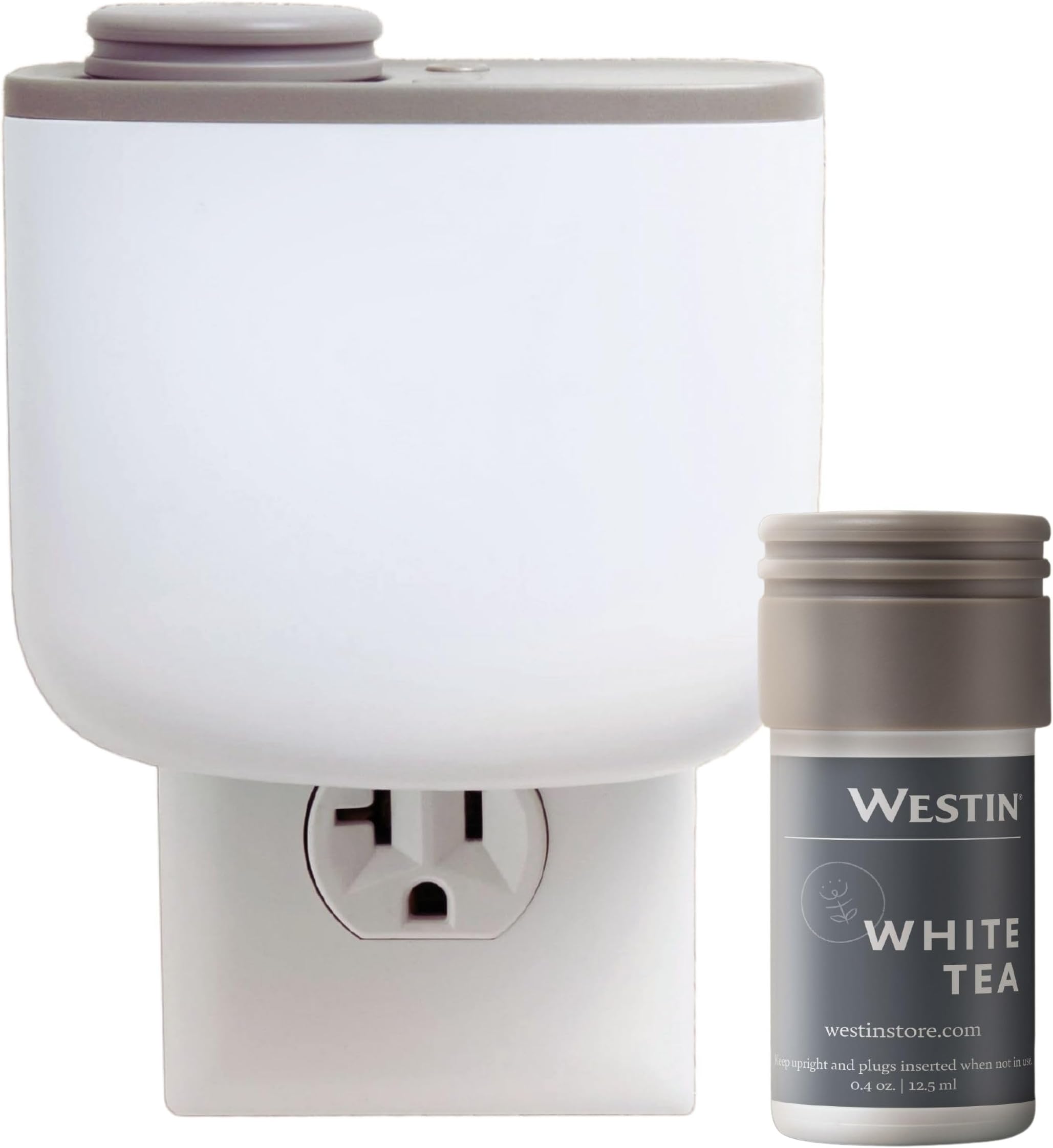 Mini Home Diffuser & Fragrance Refill | Authentic White Tea Scent | Luxury Hotel Diffuser | Up to 300 Hours | Notes of White Tea, Cedar, Vanilla | Waterless Fragrance Plug-in Wall Diffusers