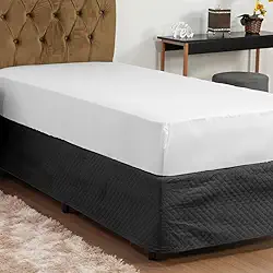 SAIA BOX SOLTEIRO CAPA PROTETORA PARA O BOX COM ELÁSTICO EM TODA VOLTA (Preto)