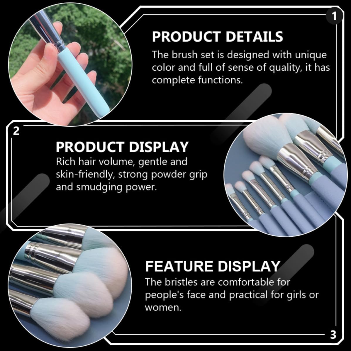 Mobestech Professional Makeup Brush Set with Wooden Handles 12pcs for Women Dense Bristles and Smooth Makeup Application for Eyeshadow image 5