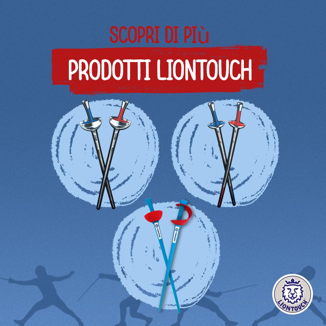 Liontouch - 2 Sciabole da Scherma Blu/Rossa |per Ragazzi/e da 3 + | Giocattolo in Gommapiuma, Design Realistico | Introduzione Sicura Divertente alla Scherma e Arma da Pratica per Giovani Schermidori