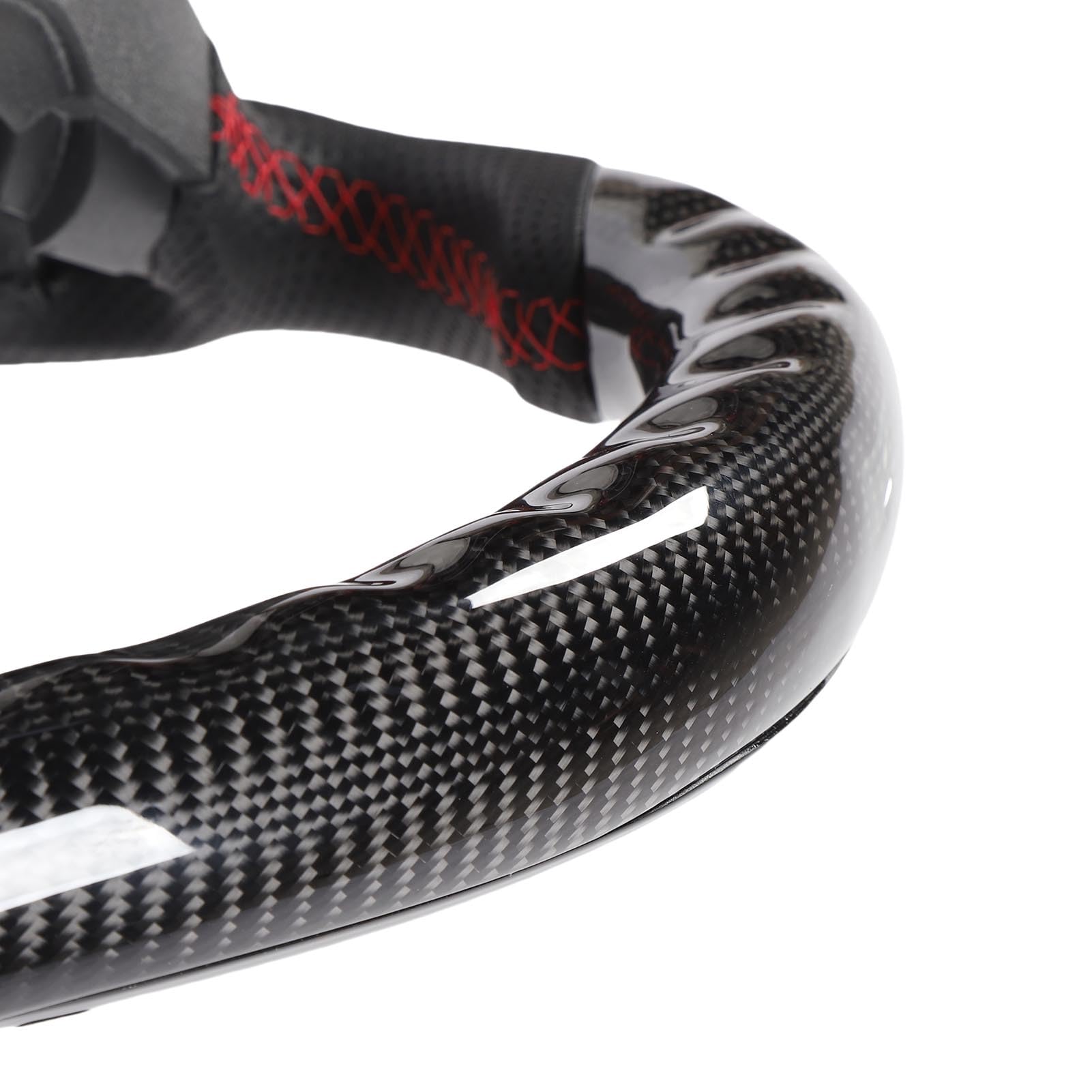 Rueda de volante de fibra de carbono real vacía con más de 20 datos de conducción y luces de giro personalizadas RGB para rendimiento de riel