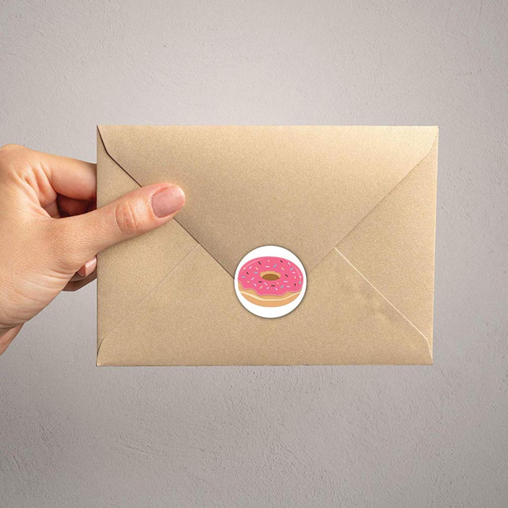 1 Roll/500pcs Donuts Design Sealing Sticker DIY Sticker Baking Packaging Label Wrapping Stickers for Party Home for Hawaiian Party Supplies - Image 3