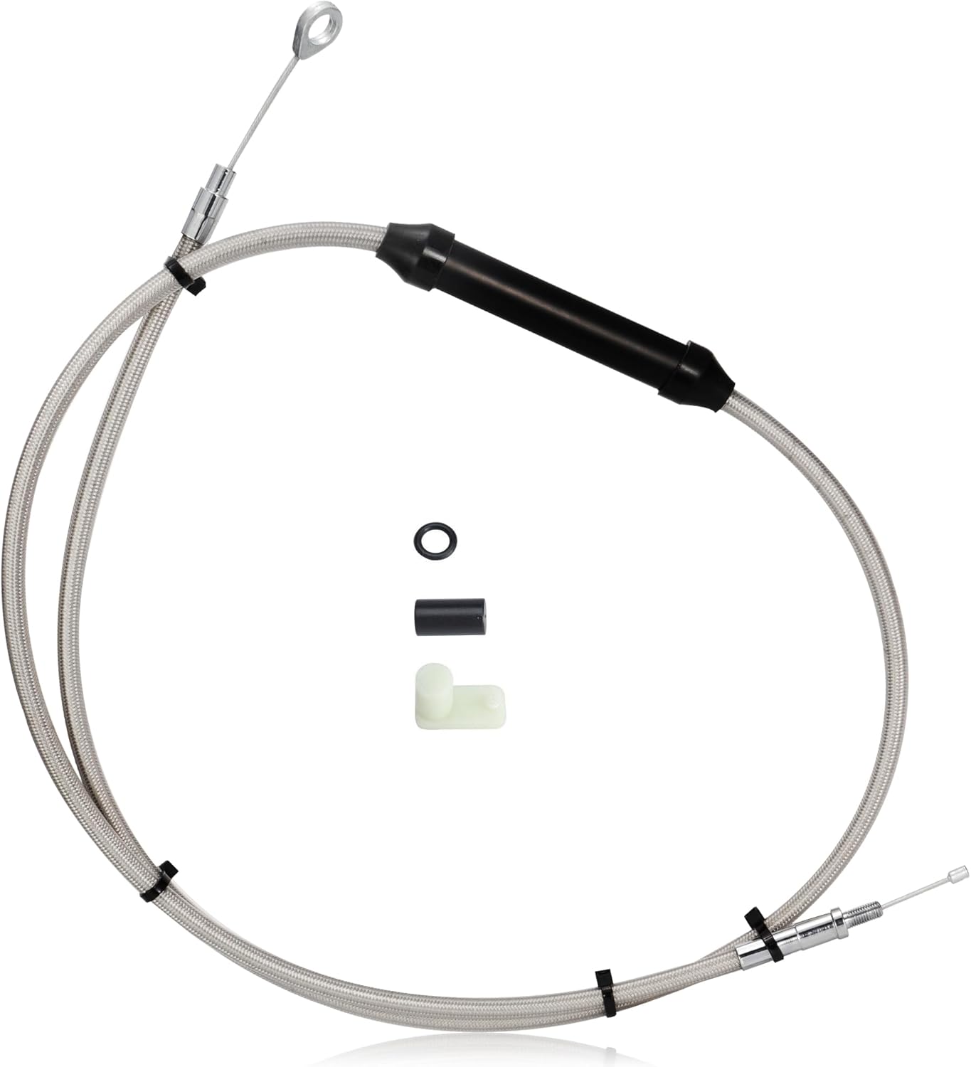 MoKitDora Stainless Steel Braided +10" Extended Length Clutch Cable Upgraded for 1986-2013 Sportster XL and 2004-up Harley Sportster Models, Chrome