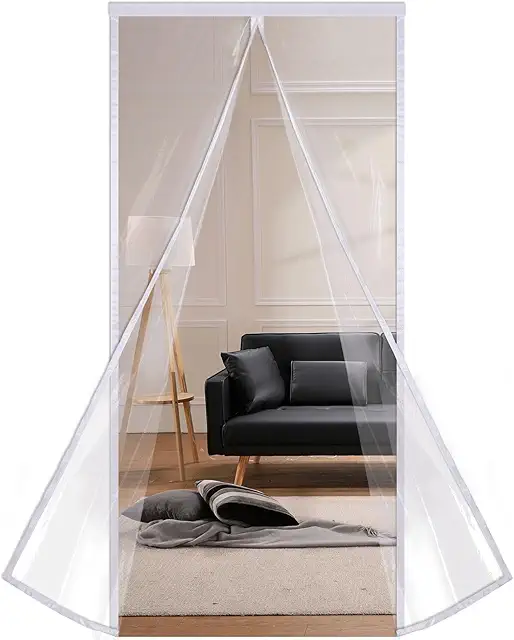 Tenda Isolante Termica Magnetica Trasparente 100x210cm per Porte e Finestre