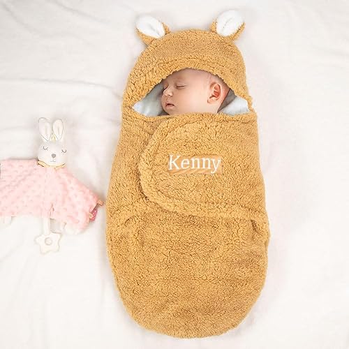 Miniatura 8 de Manta de bebé personalizada bordada con nombre personalizado para niños y niñas, saco de dormir para bebé, lindo conejo, regalo esencial para recién