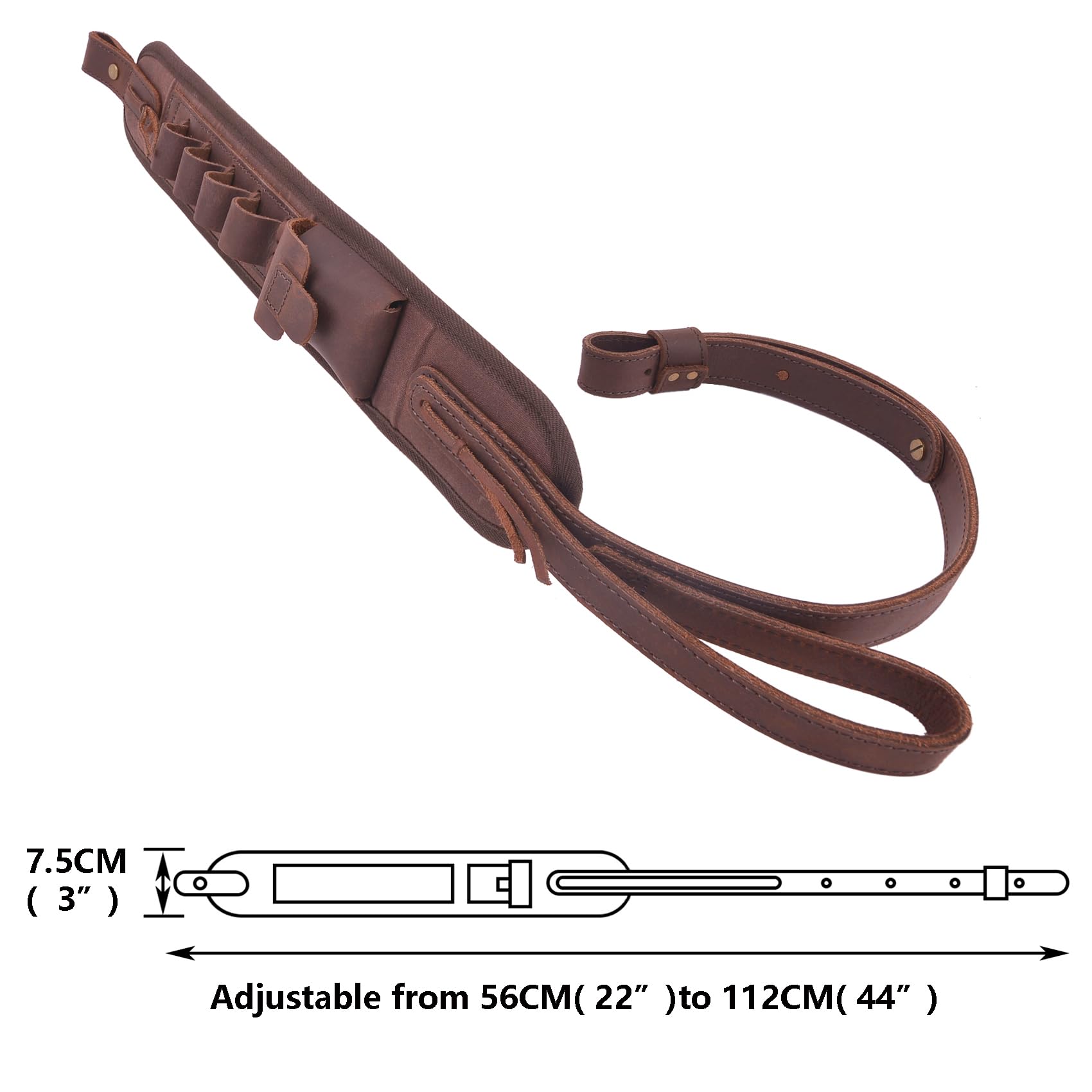 Tas Trost Leder-Rückstoßpolster mit Schalenhalterung für .308 .30-30 .30-06 .45-70 .357 .22lr 12GA 16GA