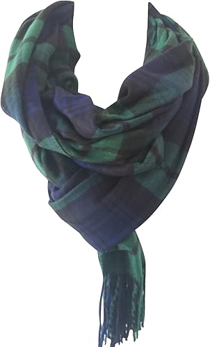 Miniatura 38 de NY GOLDEN FASHION Bufanda de invierno de gran tamaño para mujer, diseño de tartán escocés, a cuadros, con tacto de cachemira rojo (Red Tartan)