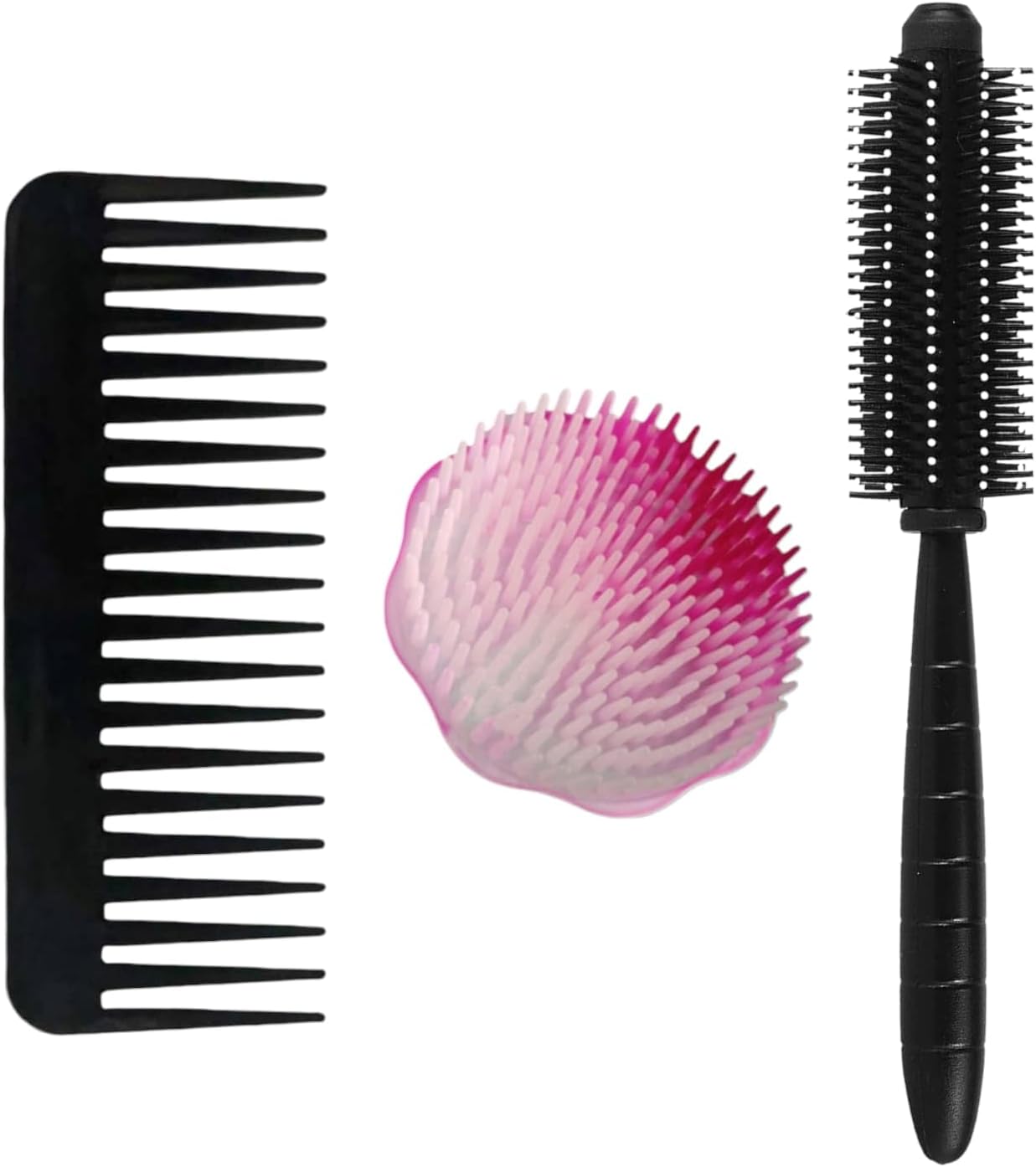 Roller Comb,Round Comb And Wide Tooth Comb for adults Men & women|adults hait styling Comb with standard look Combo Pack