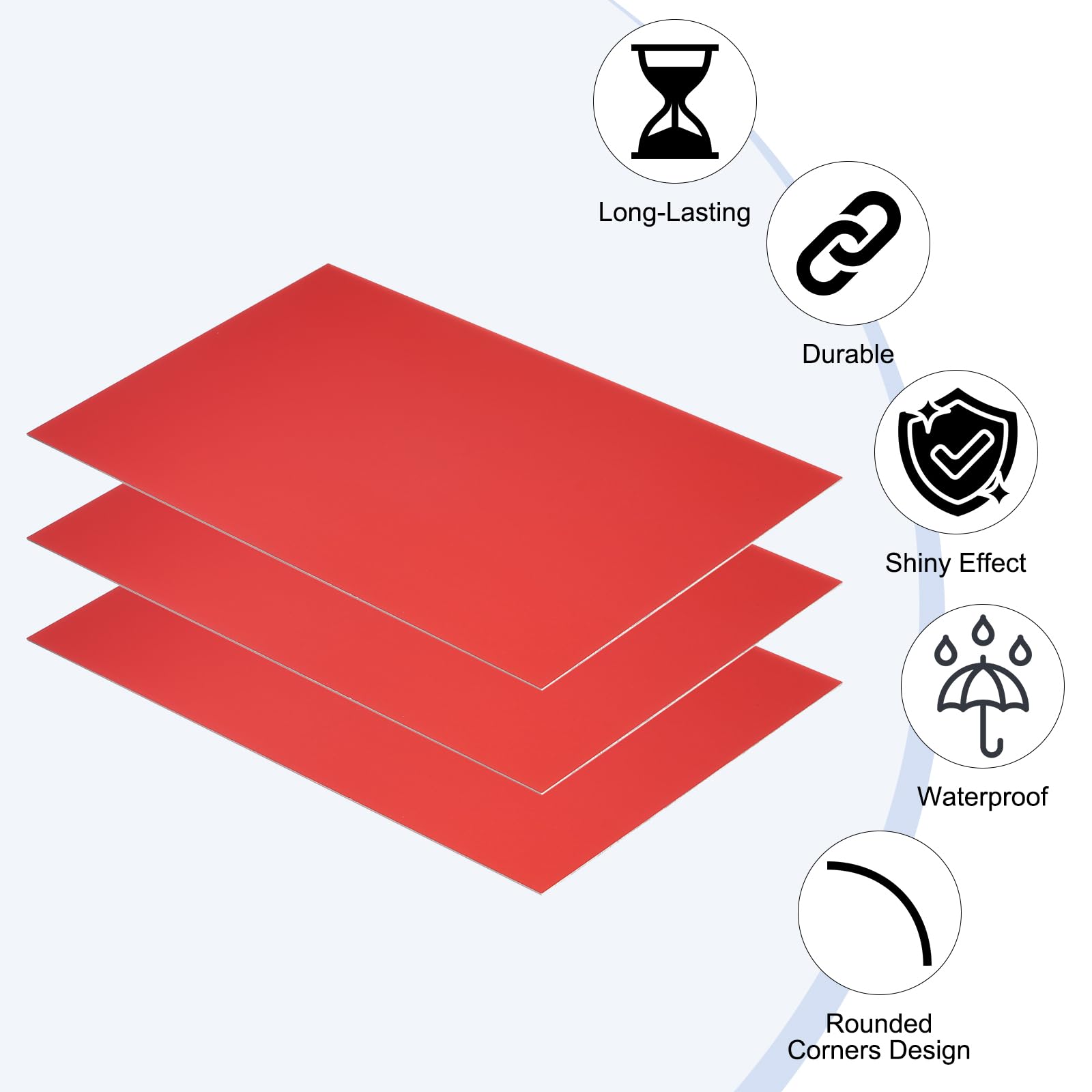 PATIKIL 6x10 Zoll Eloxierte Aluminiumblech, 5 Stück Laserplatten Gravurrohlinge 0,8MM Dünn Rechteck für Basteln DIY Haus Lasergravur, Rot