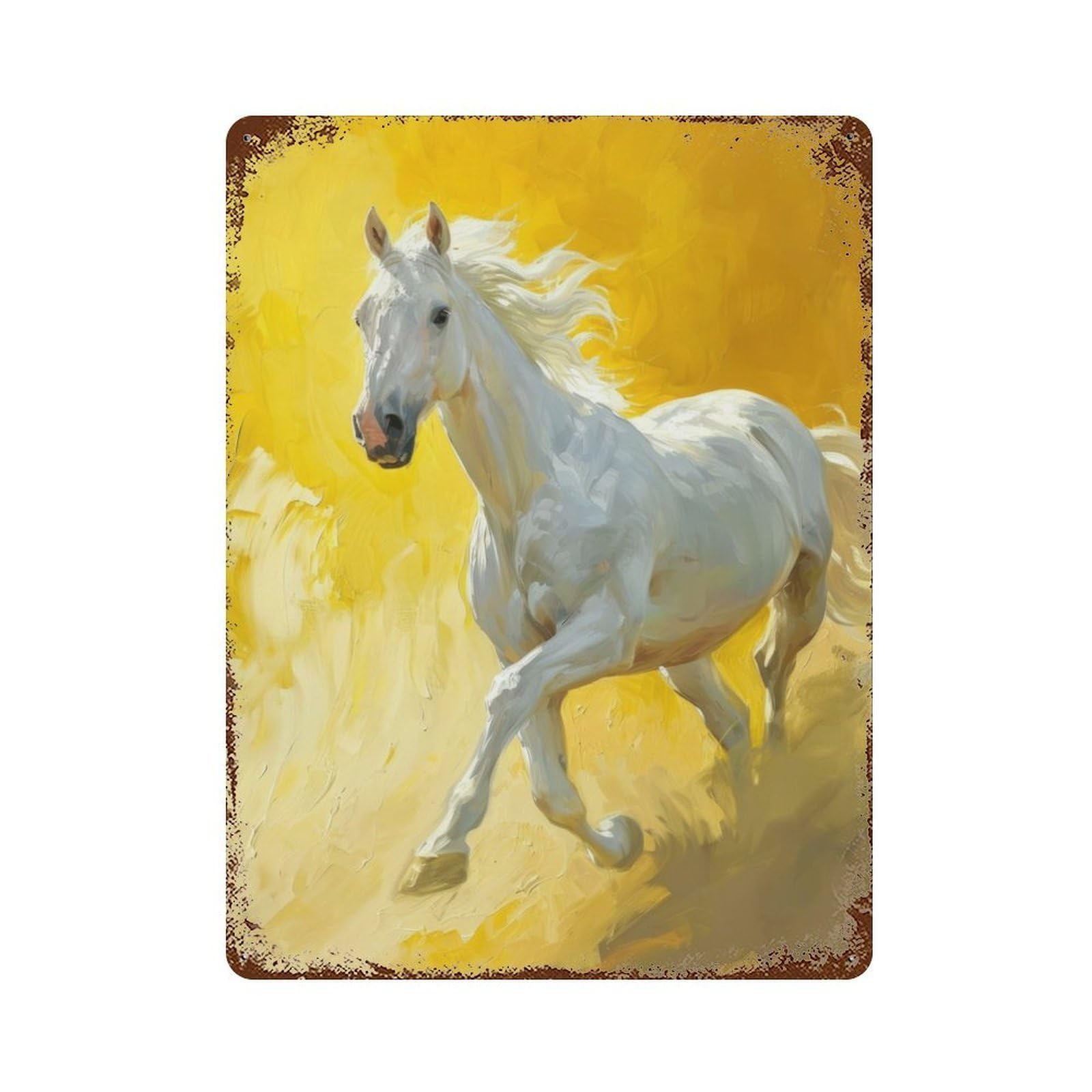 Gallop Glow Rustic Tin Plaque 15.7"x11.8", Ideal for Cafe, Home Bar And Lounge Decor