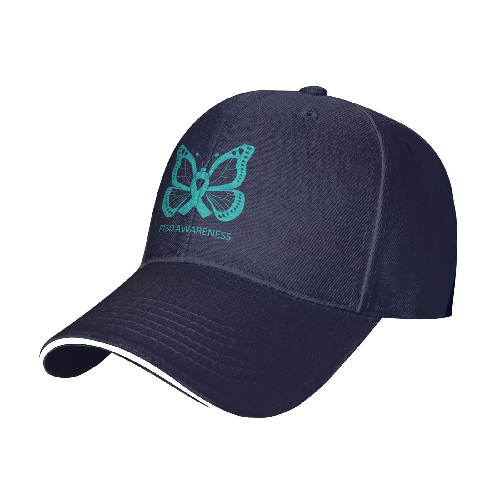 KWQDOZF PTSD Awareness Month Hat Baseball Cap Sports Casquette Dad Hats Navy Blue