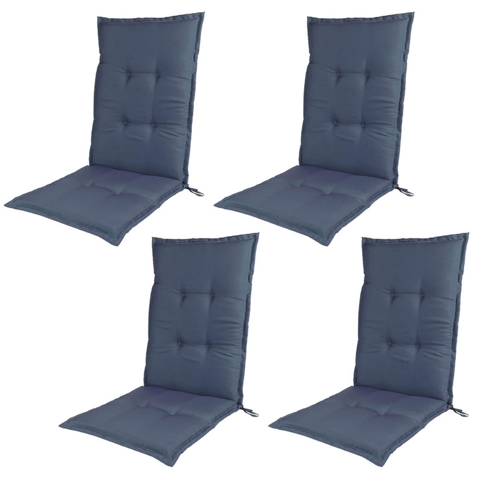 Coussin de chaise de jardin dossier haut 120x50 amovible pour chaise pliante
