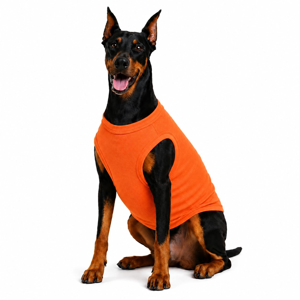 Lovelonglong 2019 Summer Pet Clothing, Dog Clothes Blank T-Shirts Ribbed Tanks Top Thread Vests for Large Medium Small Dogs 100% Cotton Orange L-M