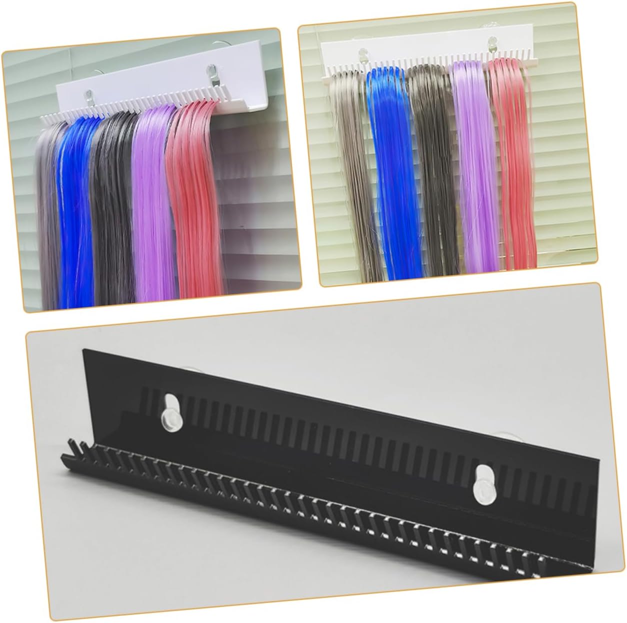 Garneck 2pcs U-shaped Hair Extension Holder for and Storage Cup Wig Organizer for Salon Use and No Wall Damage