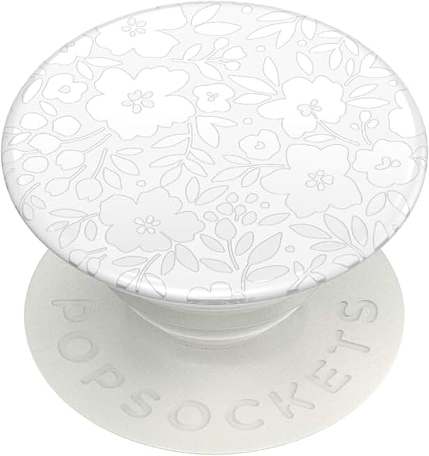 Adhesive Phone Grip, Holder, Phone Stand, Flower - Blanc Fresh