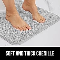 Vista 3 de GORILLA GRIP Bath Rug Mat 30x20, Thick Soft Absorbent Chenille, Quick Dry Microfiber Mats, Rubber Backing Washable Shower Floor Rugs, US Designed