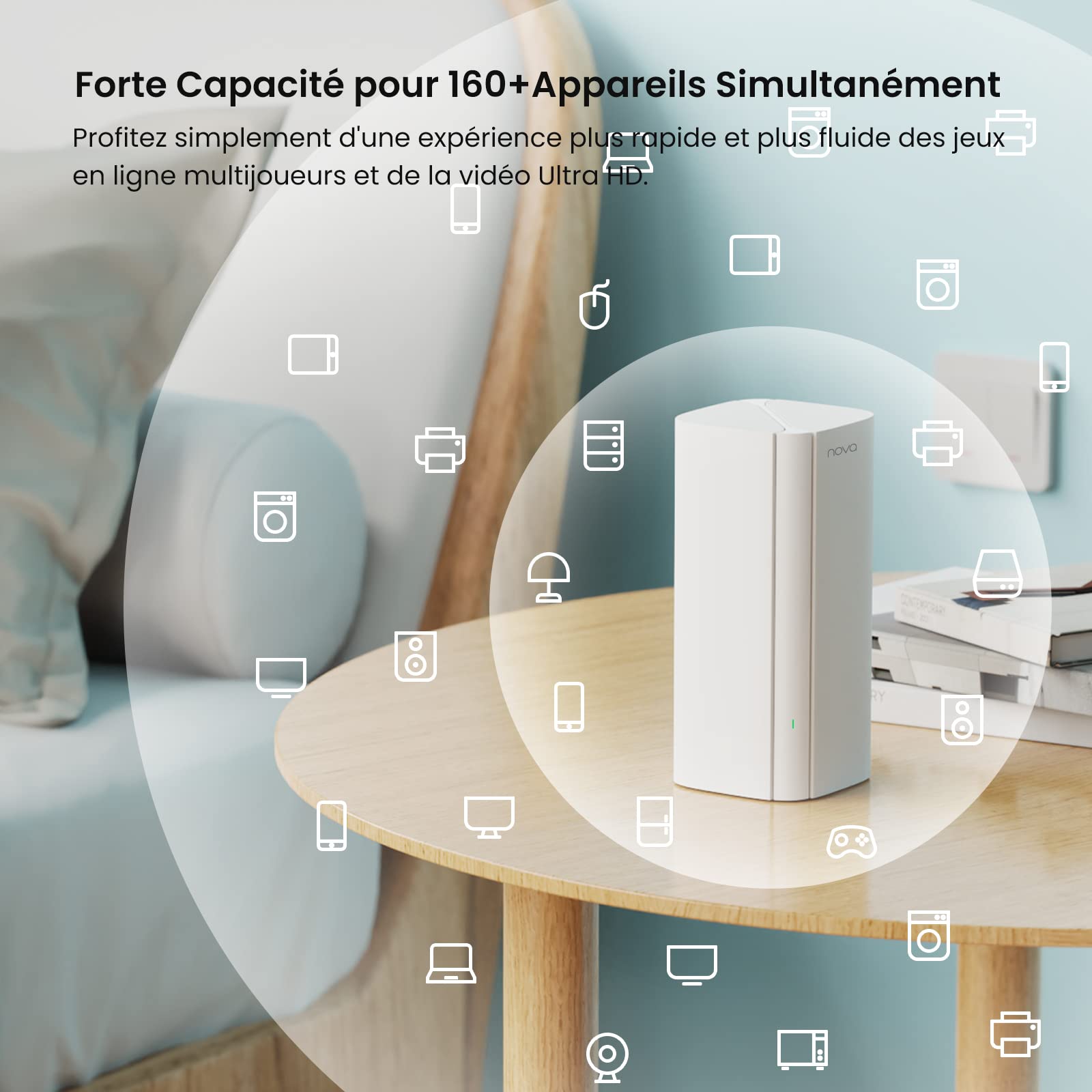Tenda WiFi 6 Mesh AX3000 Nova MX12(Paquet de 2)- Système Mesh WiFi 6 pour Toute la Maison - Couverture de 4 à 6 pièces recommandée - Installation Facile - Remplacement de Répéteur Routeur WiFi