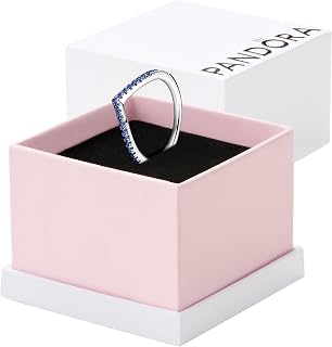 Timeless Wish Sparkling Blue Ring - Layering or Stackable Ring - Sterling Silver with Blue Man-Made Crystals - Gift for Her - Jewelry for Women with Gift Box