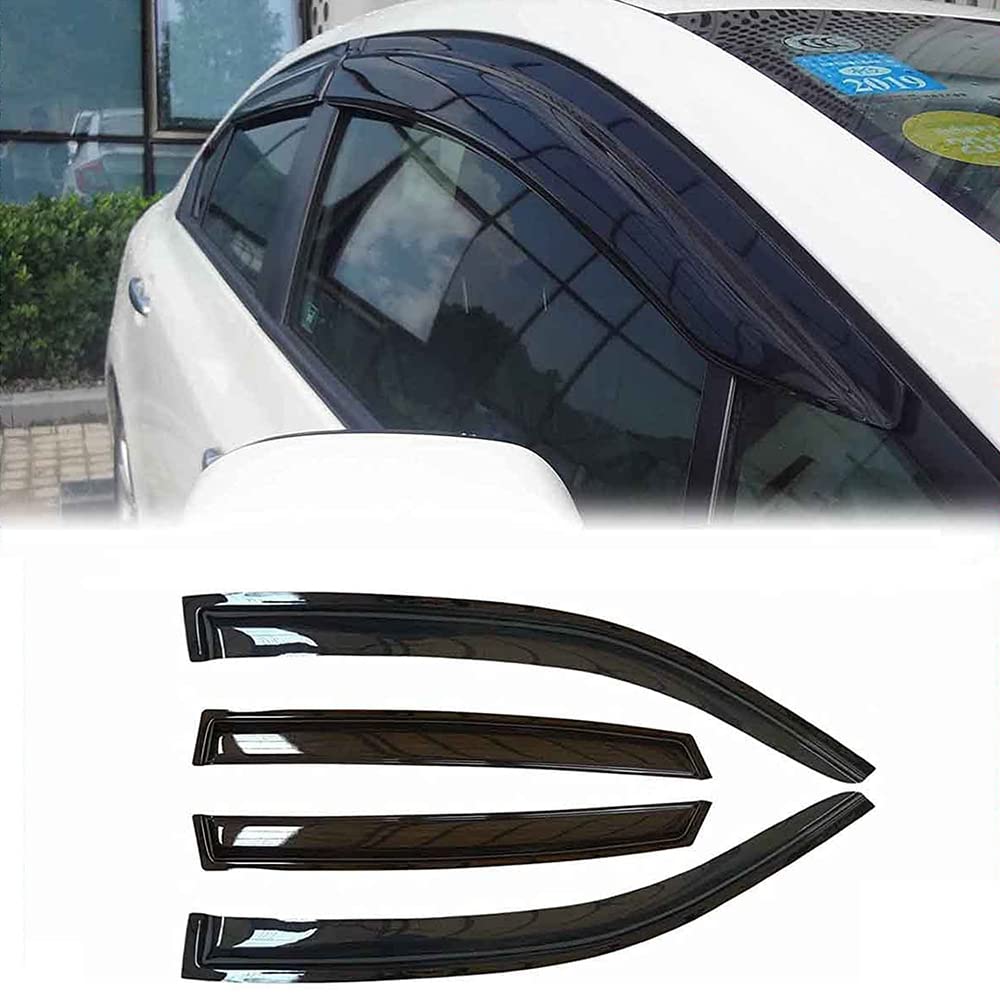 Deebior 4pcs Side Window Deflector Visor Rain Guard,Outside Mount Tape-on Shatterproof Dark Smoke,4pc window shades fit for 2010-2016 Buick LaCrosse 94215